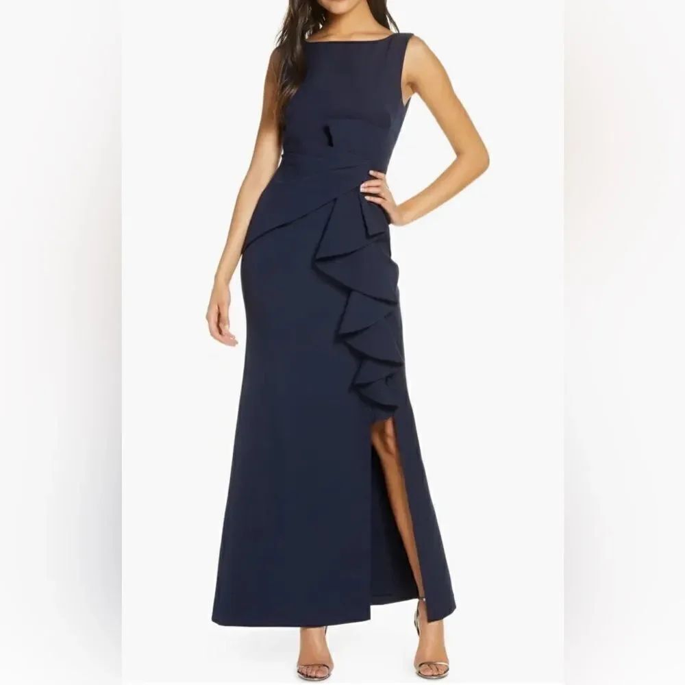 Eliza J Ruffle front gown size 2 NWT